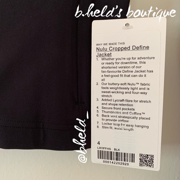 lululemon Nulu Cropped Define Jacket in Black Size 4 Brand New NWT - Picture 3 of 14